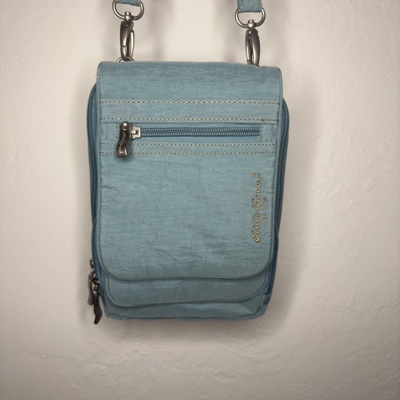 NWOT EDDIE BAUER AQUA CROSSBODY UTILITY BAG - Picture 1 of 9